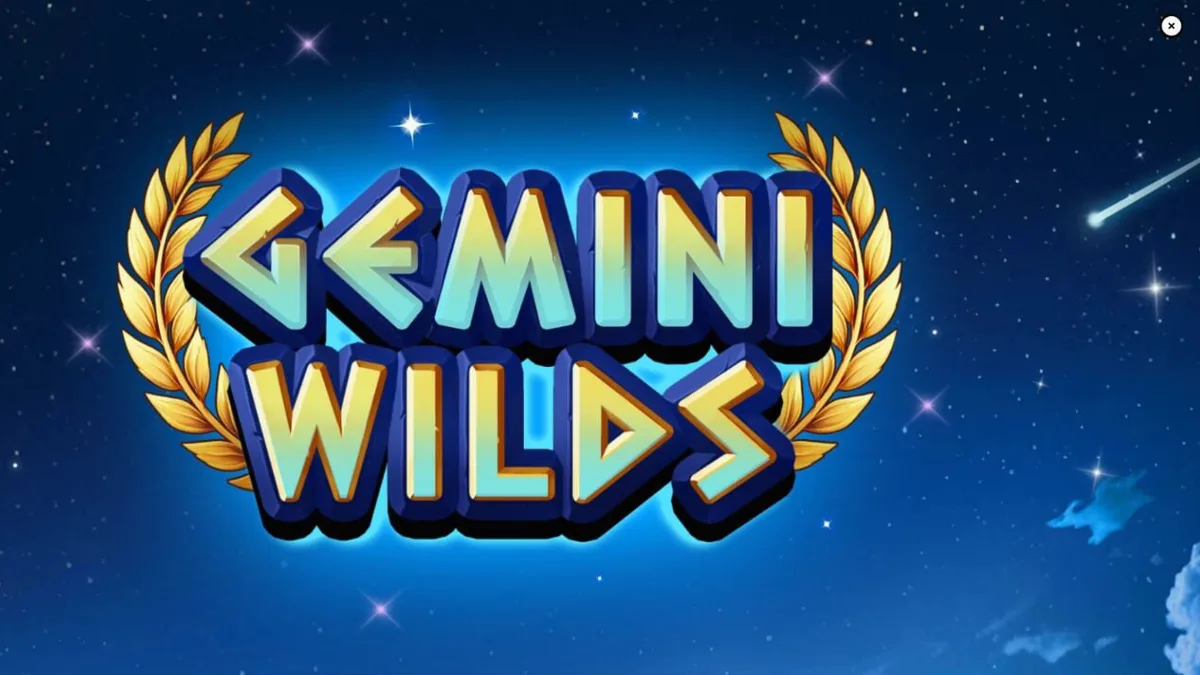 Tampilan visual slot Gemini Wilds dengan tema mitologi Yunani dan rasi bintang